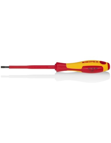 Destornilladores para tornillos planos mango aislante en dos componentes, según norma VDE bruñido 202 mm KNIPEX 98 20 40