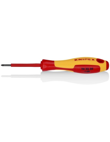 Destornillador para tornillos cruciformes Pozidriv mango aislante en dos componentes, según norma VDE bruñido 162 mm KNIPEX 98