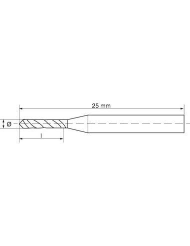 Microbroca DIN1899 HSSE forma A 0,25mm