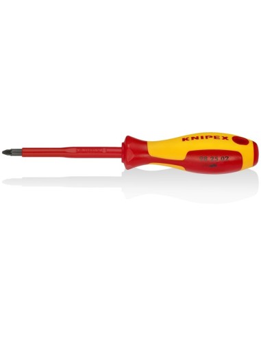 Destornillador para tornillos cruciformes Pozidriv mango aislante en dos componentes, según norma VDE bruñido 212 mm KNIPEX 98
