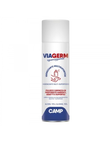 Detergente higienizante multisuperficies en spray con 70% de alcohol Viagerm