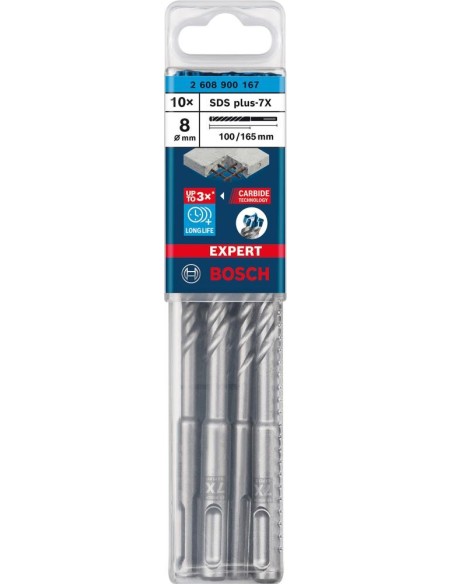 Broca percut. SDS-plus 7x8x100x165mm 10St EXPERT Bosch