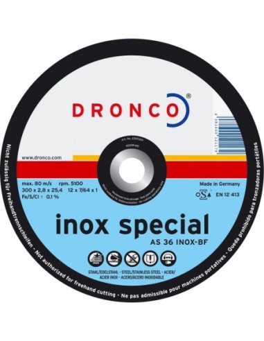 Disco de corte metal A 36 INOX Special