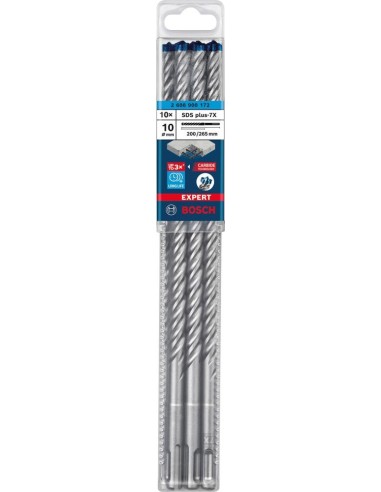 Broca percut. SDS-plus 7x10x200x265mm 10St EXPERT Bosch