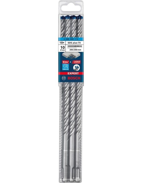 Broca percut. SDS-plus 7x10x200x265mm 10St EXPERT Bosch