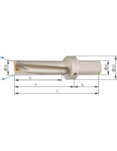 Broca maciza para plaquita corte refrig intDx3 21mm