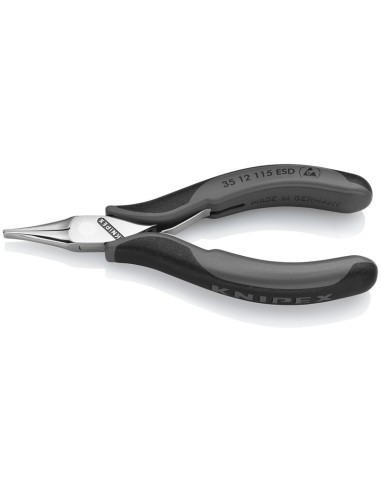 Alicate de montaje para electrónica ESD con fundas multicomponentes 115 mm KNIPEX 35 12 115 ESD