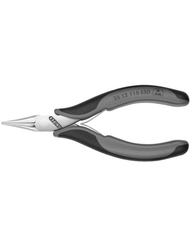 Alicate de montaje para electrónica ESD con fundas multicomponentes 115 mm KNIPEX 35 12 115 ESD