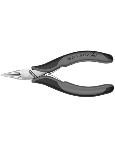 Alicate de montaje para electrónica ESD con fundas multicomponentes 115 mm KNIPEX 35 32 115 ESD