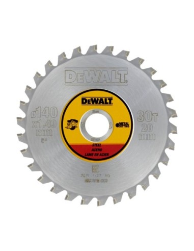 DT1923-QZ - Hoja para sierra circular sin cable 140x20mm 30D para Acero
