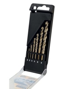 DT4956-QZ - Juego de 6 brocas de cobalto HSS-CO para metal en cassette de plástico