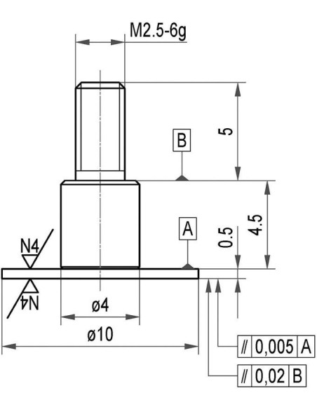 Calibre de medición aceroplato 10x0,5mm KÄFER