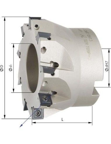 Portacuchillas áng. 90grados Z5 refrigeración interna D40mm para SOMT09