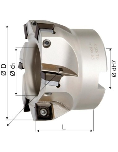 Portacuchillas áng. 90grados Z5 refrigeración interna D50mm para SDMT12