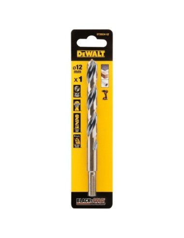 DT20534-QZ - Broca Black&Gold 12mm