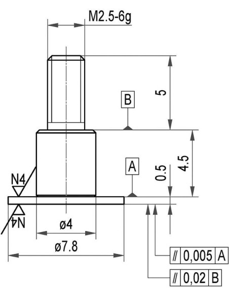 Calibre de medición aceroplato 7,8x0,5mm KÄFER
