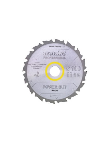 Hoja de sierra power cut wood - professional, 190x30, D16 DP/FA 12° (628006000)