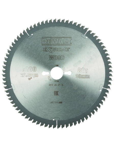 DT4280-QZ - Hoja para sierra circular estacionaria 260x30mm 80D