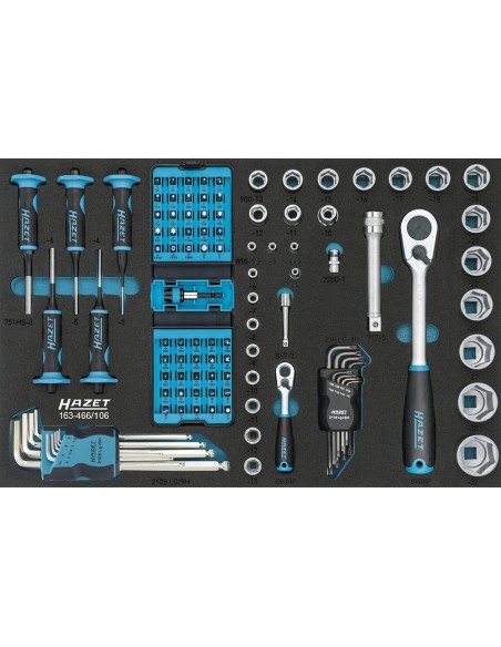 Carro de taller equipado 176N-7/147 147 unidades Hazet