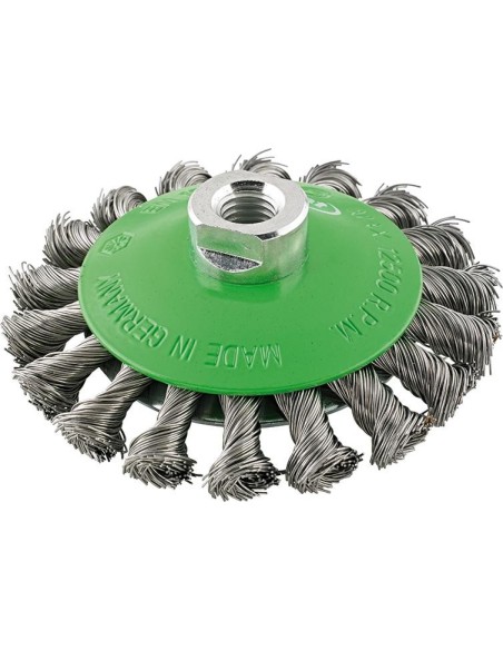 Cepillo cónico inox M14 trenzado 115x0,5mm