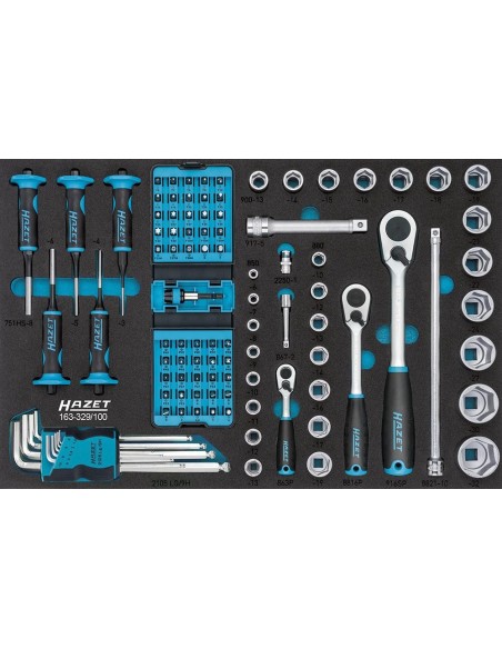 Carro de taller equipado 176N-7/204 204 unidades Hazet