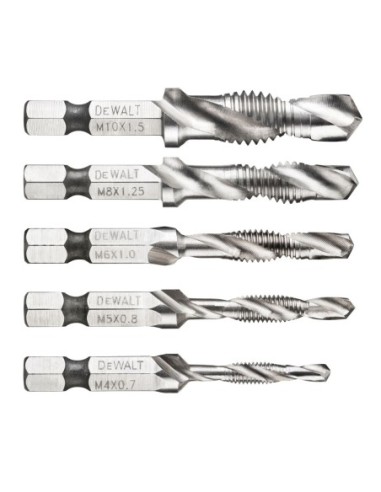 DT50060-QZ - Kit de Brocas Roscada Métrica X: 5 unids (M4, M5, M6, M8 y M10)