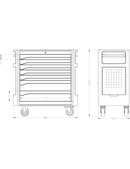 Carro de taller 2018 978x480x1000mm