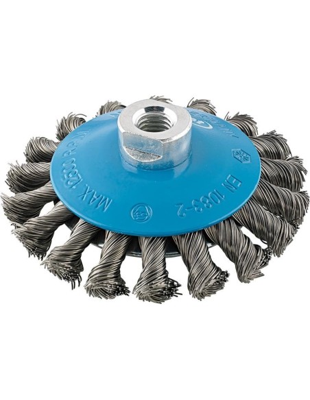 Cepillo cónico acero M14 trenzado 115x mm