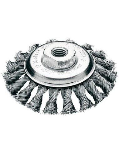 Cep. cónico alam. de ac. 100x12mm trenzado 0,5mm Lessmann
