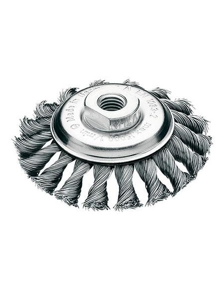 Cep. cónico alam. de ac. 100x12mm trenzado 0,5mm Lessmann