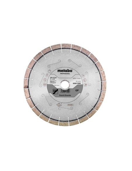 Disco de cortar de diamante 230x22,23mm, GP, Granit professional (628577000)