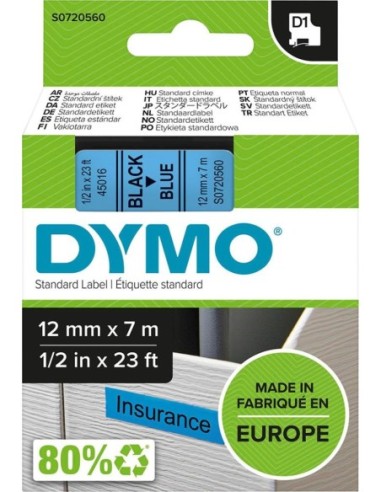 Cinta escritura D1 45016 negro/azul 12mmx7m DYMO
