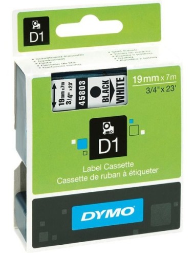 Cinta escritura D1 45803 negro/blanco 19mmx7m DYMO