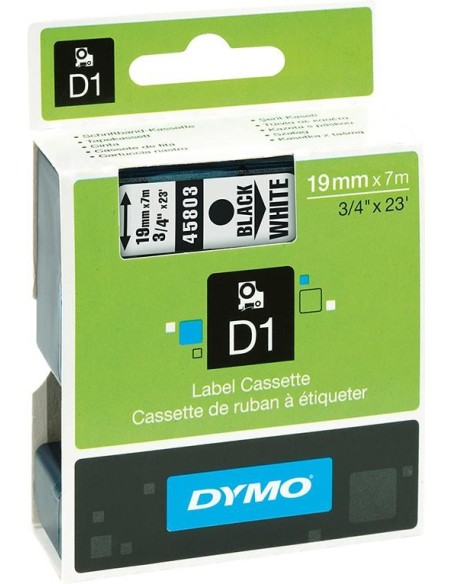Cinta escritura D1 45803 negro/blanco 19mmx7m DYMO