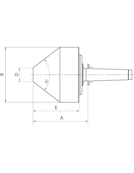 Cono centrado giratorio 618-75 tam.174A CM5 RÖHM