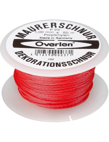 Cordel albañil polietileno 1mmx50m rojo OVERMANN