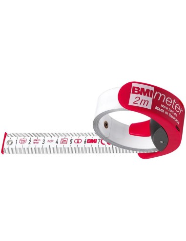 Cinta métrica de bolsilloBMImeter 2mx16mm blanca BMI