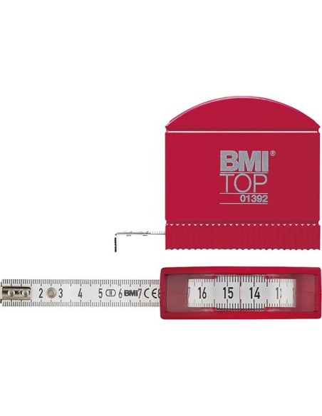 Cinta métrica de bolsillocon visor 3mx13mm blanca BMI