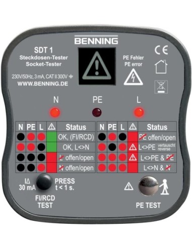 Comprobador de enchufes SDT 1 BENNING