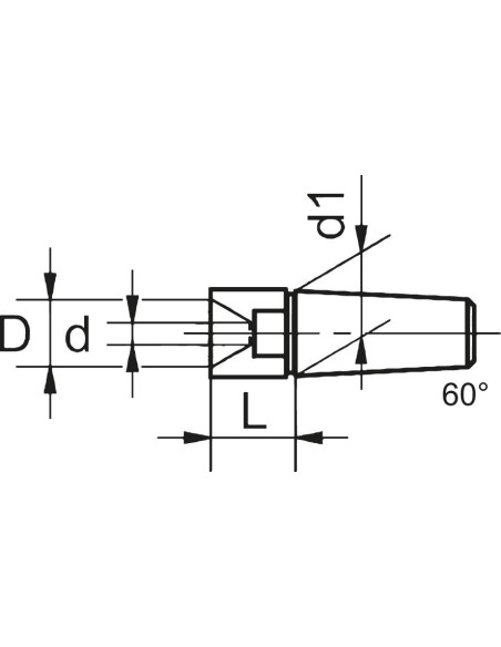 Punto hueco E933/7 para punto de torno 14mm CONZELLA