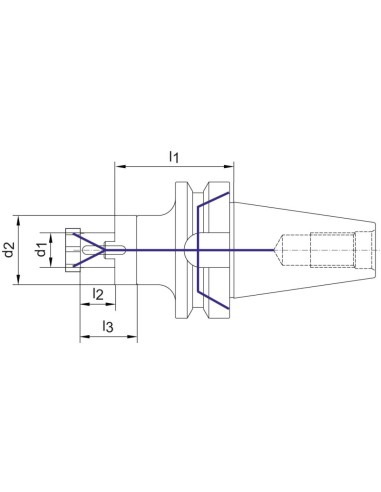 Cono portafresas combi JISB6339ADB BT40 27mm A100 FORTIS
