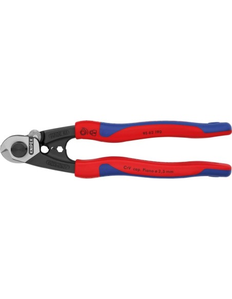 Cortacables cable trenzado pulido con mango2 componentes 190mm KNIPEX
