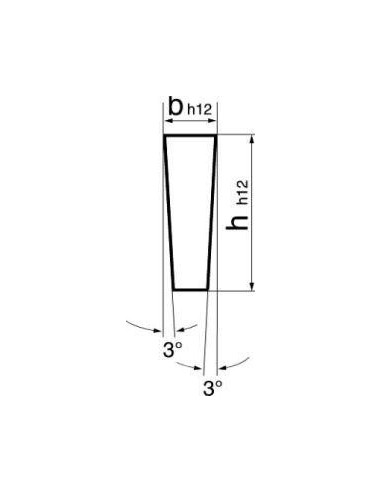 Cuchilla HSSE forma E 25x6x200mm trapezoidal WILKE
