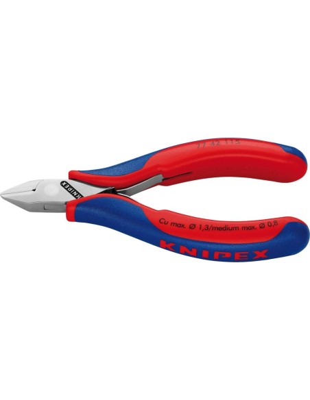Cortaalambres electrónicapuntiagudo sin bisel 115mm KNIPEX