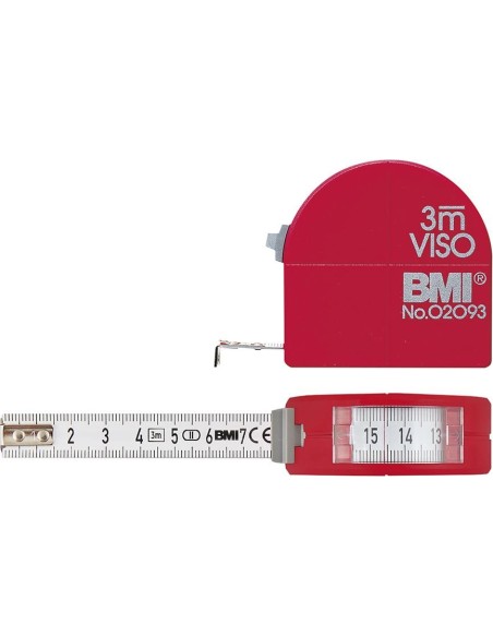 Cinta métrica de bolsillocon visor 3mx16mm con compás BMI