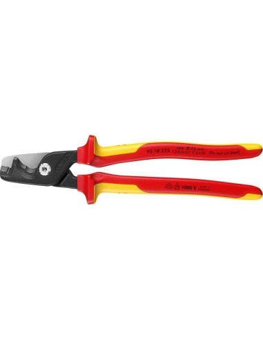 Cizalla para cable VDE con mango de varios componentes cabezal delgado de 225 mm KNIPEX