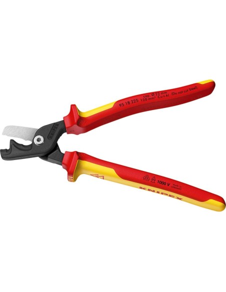 Cizalla para cable VDE con mango de varios componentes cabezal delgado de 225 mm KNIPEX