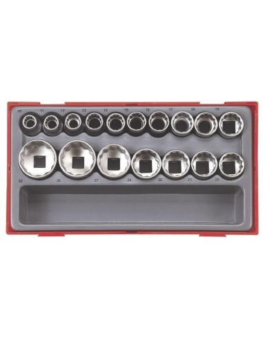 Juego de Vasos Bihexagonales TT1217 17PC 12 DR MM SKT SET TC-TRAY
