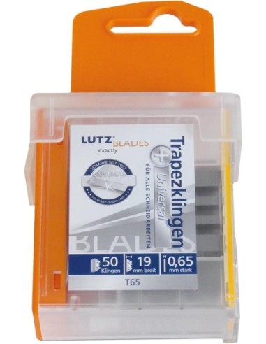 Hoja trapezoidal estándar0,65mm paquete c/ 50 u. LUTZ BLADES