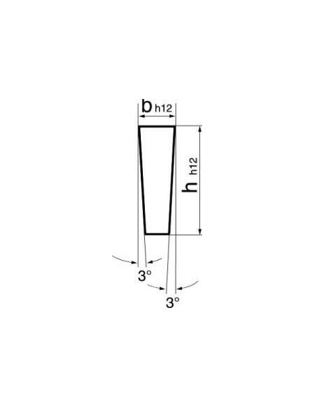 Cuchilla HSSE forma E 12x3x100mm trapezoidal WILKE